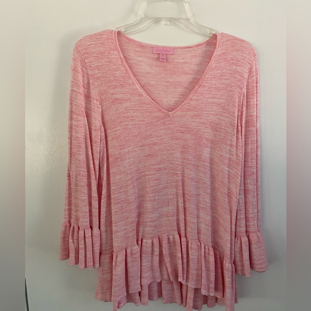 Lily Pulitzer Adele Sweater in Coral Reef Tint Space Dye
